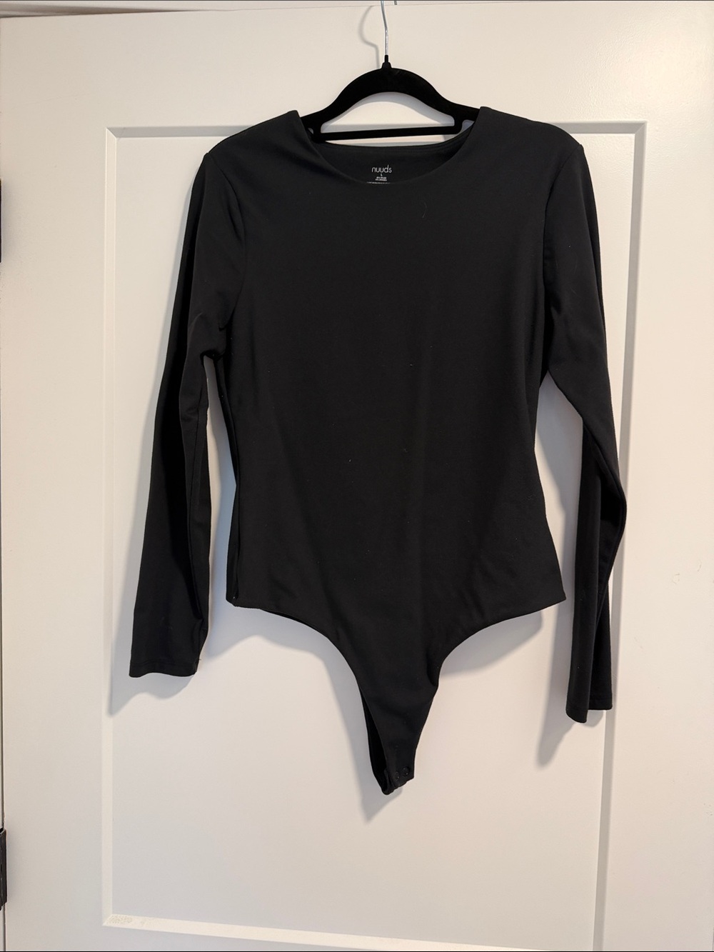 nuuds Black Long Sleeve Crewneck Bodysuit